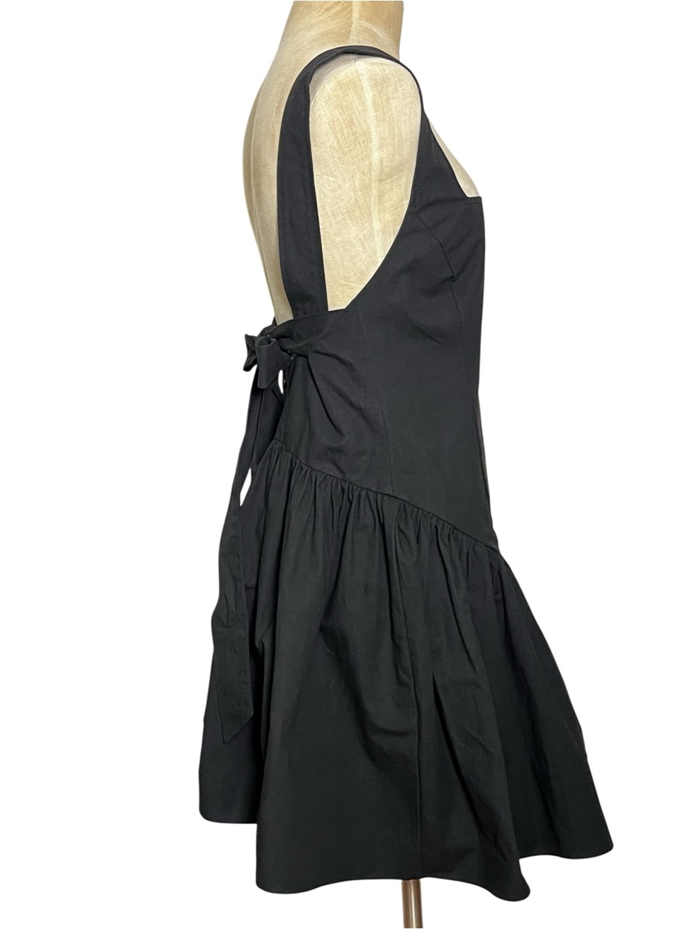 CAARA Black Open Back Bow Mini Dress Cotton Fit & Flare Size M NWT - Picture 7 of 12